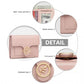 Miss Lulu PU Leather Leaf-Shaped Round Clasp Wallet - Pink