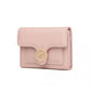 Miss Lulu PU Leather Leaf-Shaped Round Clasp Wallet - Pink