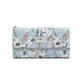 Miss Lulu Ladies' Flower Printed PU Leather Long Purse - Blue