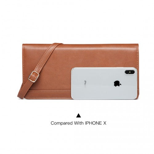 Miss Lulu Multi Use Purse Clutch Mini Shoulder Bag - Brown