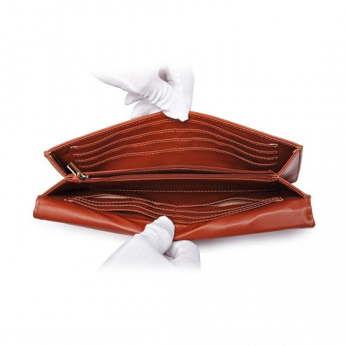 Miss Lulu Multi Use Purse Clutch Mini Shoulder Bag - Brown