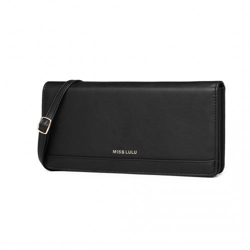 Miss Lulu Multi Use Purse Clutch Mini Shoulder Bag - Black