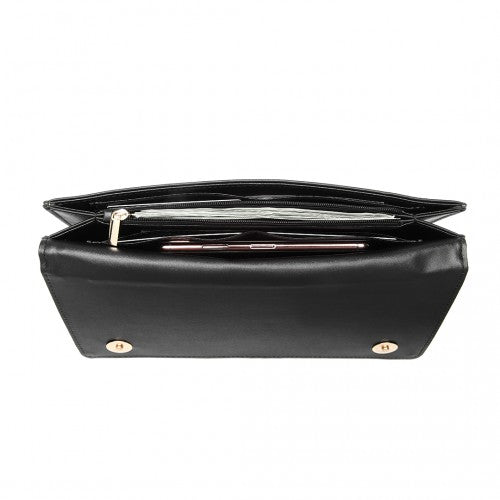 Miss Lulu Multi Use Purse Clutch Mini Shoulder Bag - Black