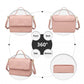Miss Lulu Diamond Quilted Leather Chain Shoulder Bag - Pink