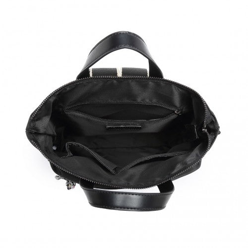 Miss Lulu Signature Style Backpack With Unique Details - Black