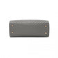 Miss Lulu Chic V-Quilted PU Leather Sophisticated Handbag - Grey