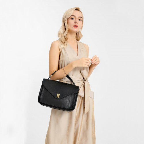 Miss Lulu Functional Satchel Handbag - Black