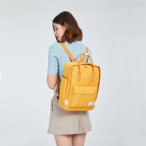 Kono Large Polyester Laptop Backpack - Yellow
