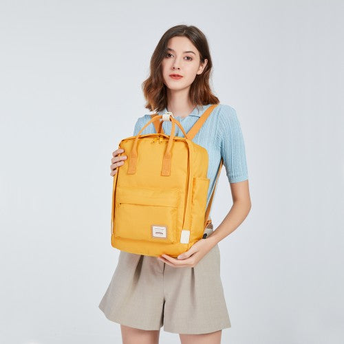 Kono Large Polyester Laptop Backpack - Yellow
