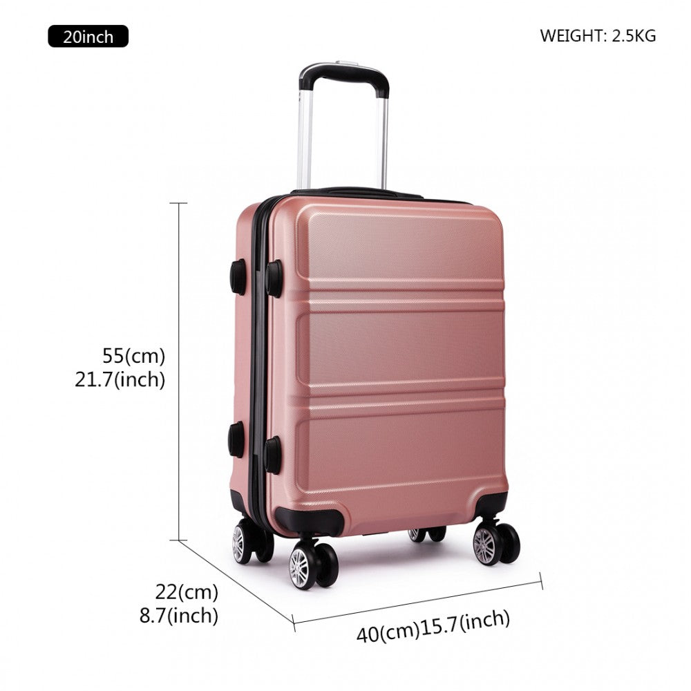Hard Shell Cabin Abs Suitcase With Spinning Wheels Luggage Nude 20''