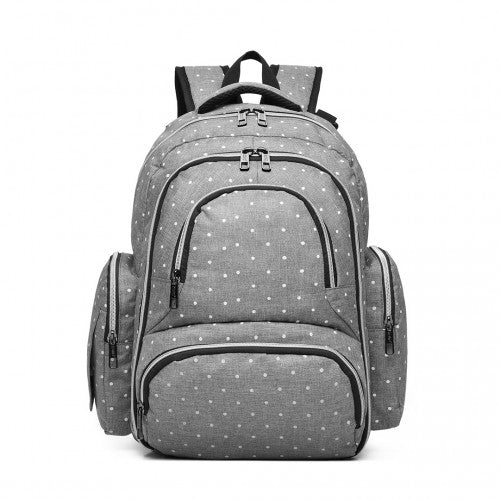 Kono Large Capacity Multi Function Baby Diaper Backpack Polka Dot Grey