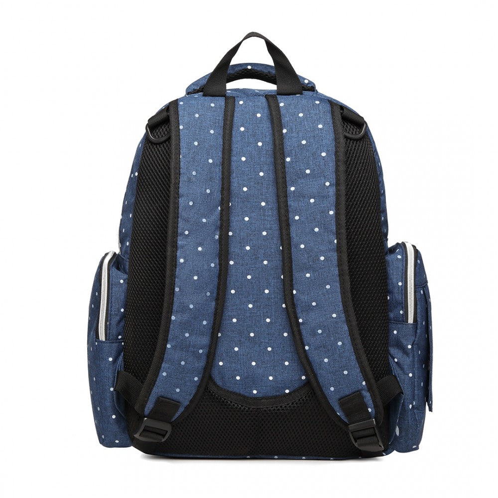 Kono Large Capacity Multi Function Baby Diaper Backpack Polka Dot Navy