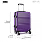 Kono Abs Sculpted Horizontal Design 3 Piece Suitcase Set - Purple