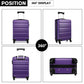 Kono Horizontal Design Abs Hard Shell Luggage 20 Inch Suitcase - Purple