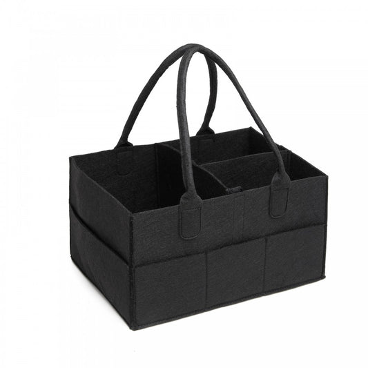 Kono Felt Caddy Organiser With Storage - Black