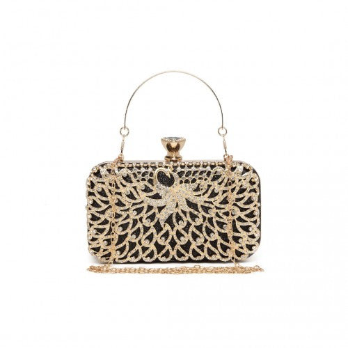 Miss Lulu Sparkling Classical Women Clutch Purse Evening Bag - Black