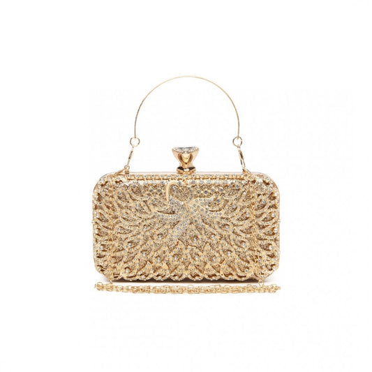 Miss Lulu Sparkling Classical Women Clutch Purse Evening Bag - Gold
