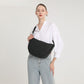 Water-Resistant Portable Crescent Shoulder Cross Body Bag - Purple