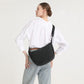 Water-Resistant Portable Crescent Shoulder Cross Body Bag - Black