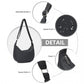 Water-Resistant Portable Crescent Shoulder Cross Body Bag - Black