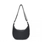 Water-Resistant Portable Crescent Shoulder Cross Body Bag - Black