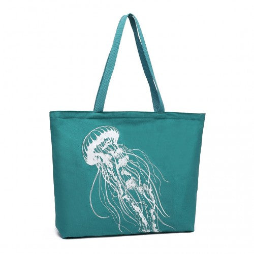 Reusable Canvas Shopping Tote Bag - Green