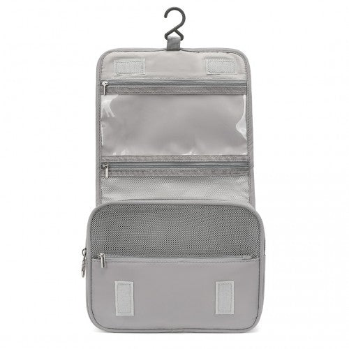 Classic Hanging Multi-Pocket Waterproof Travel Makeup Bag - Grey