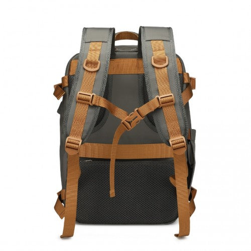 Water Resistant Functional Backpack with Shoe Compartment & USB Charging Port - Grey