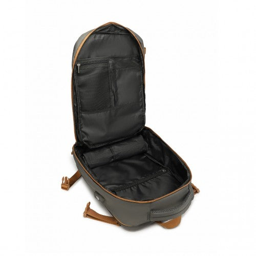 Water Resistant Functional Backpack with Shoe Compartment & USB Charging Port - Grey
