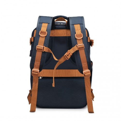 Water Resistant Functional Backpack with Shoe Compartment & USB Charging Port - Navy