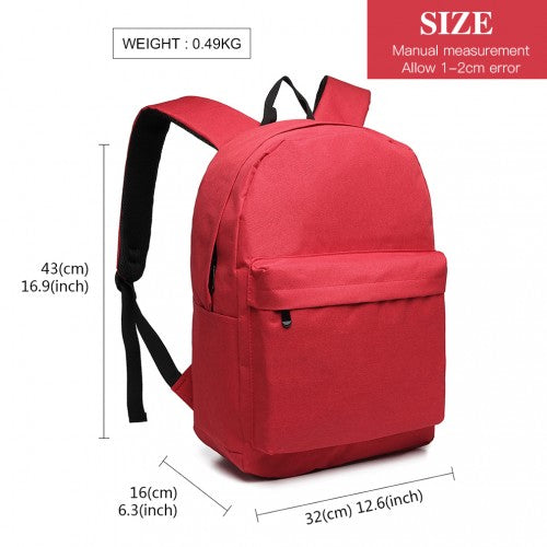 Kono Large Functional Basic Backpack - Red