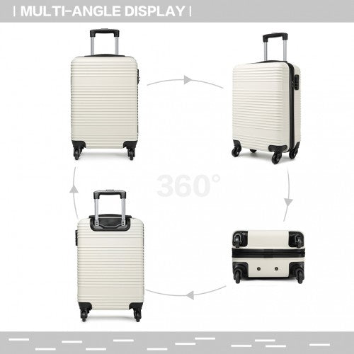 Kono Abs Hard Shell Carry On Suitcase - White