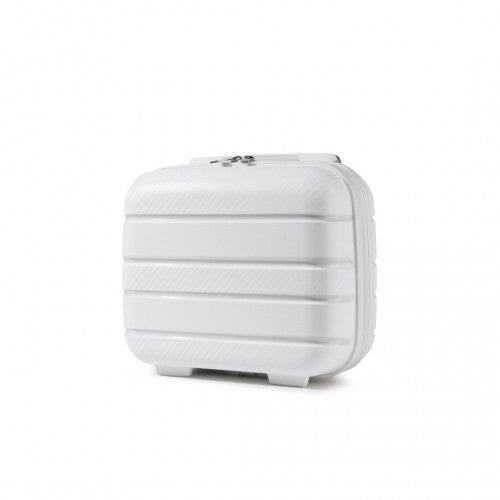 Kono 14 Inch Multi Texture Hard Shell PP Vanity Case - White