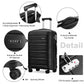 Kono 28 Inch Multi Texture Hard Shell Pp Suitcase - Classic Collection - Black
