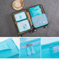 Miss Lulu 6 Piece Polyester Travel Luggage Organiser Bag Set - Blue