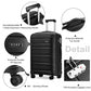 Kono 28 Inch Multi Texture Hard Shell Pp Suitcase - Classic Collection - Black