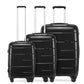 Kono 20/24/28” Hard Shell PP Suitcase Set - Black