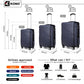 Kono 20-24-28” Bandage Effect Hard Shell Suitcase - Navy