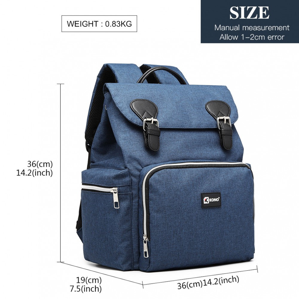Kono Travel Baby Changing Backpack With USB Charging Interface - Navy
