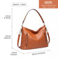 Miss Lulu Classic Style Slouch Shoulder Bag - Brown