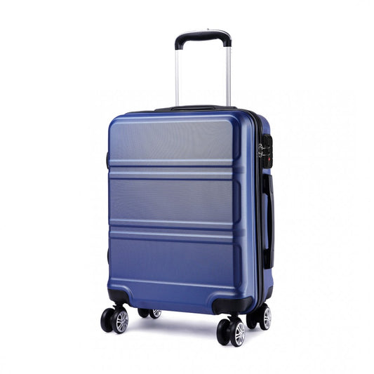 Kono Abs Sculpted Horizontal Design 20 Inch Cabin Luggage - Navy Blue