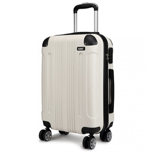 Kono 24 Inch Abs Hard Shell Suitcase Luggage - Beige