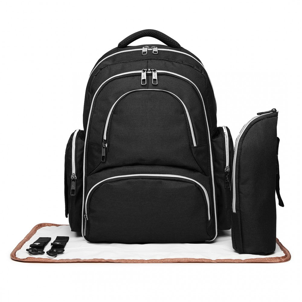 Kono Large Capacity Multi Function Baby Diaper Backpack Black