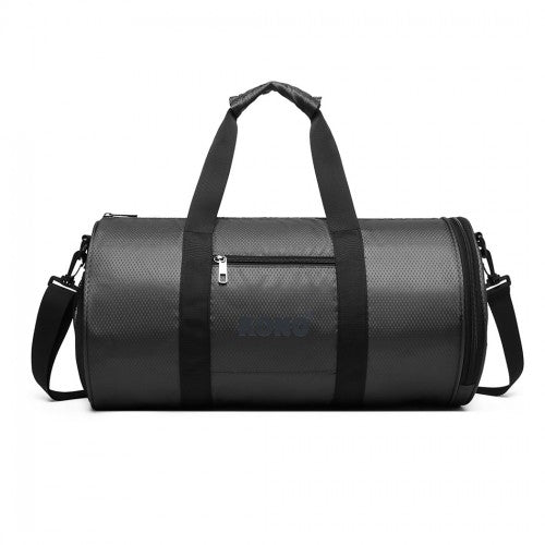 Kono Polyester Barrel Duffle Gym/Sports Bag - Grey