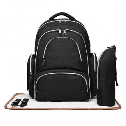 Kono Large Capacity Multi Function Baby Diaper Backpack Black