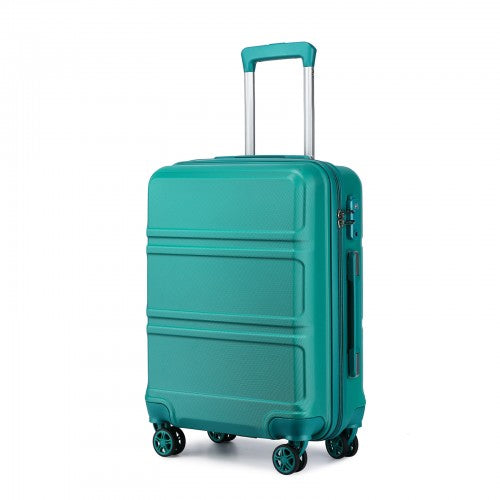 Kono ABS 28 Inch Sculpted Horizontal Design Suitcase - Blue/Green
